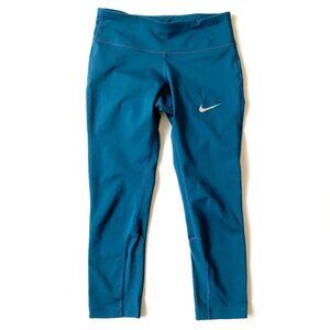 Nike Womens Power Epic Lux Dri-FIT Capri Running Leggings XS Teal Cropped Pocket